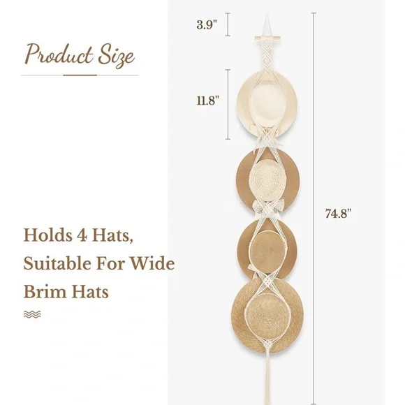 Elegant Hanging Hat Organizer - Picture 2 of 3